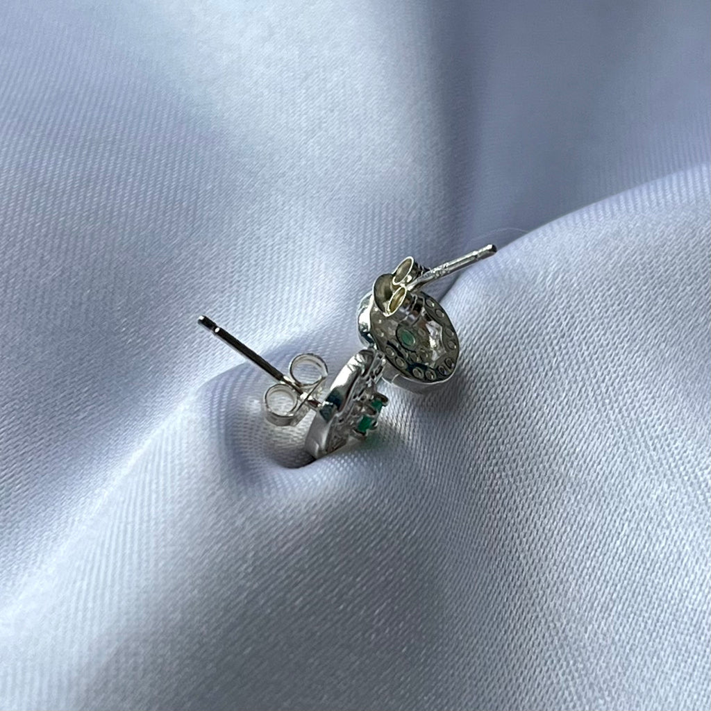 SET DE JOYERÍA EN PLATA LEY 925 CON ESMERALDA NATURAL