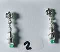 TOPITOS GOLGANTES EN PLATA LEY 925 CON ESMERALDA NATURAL
